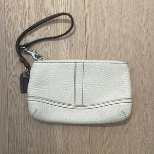 Coach pebbled leather wristlet purse